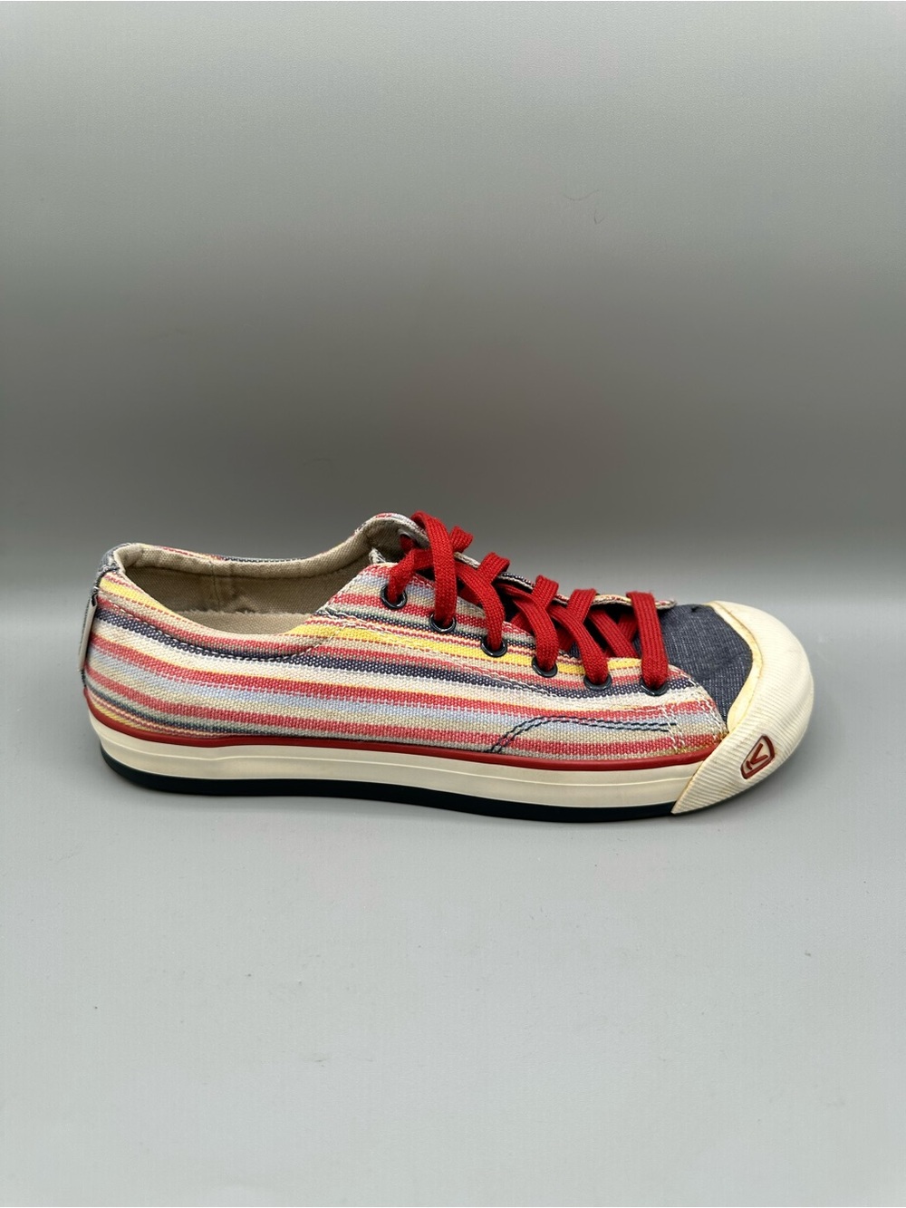 Keen Coronado Vegan Canvas Sneakers Womens 9 Multi-Color Rainbow Stripe